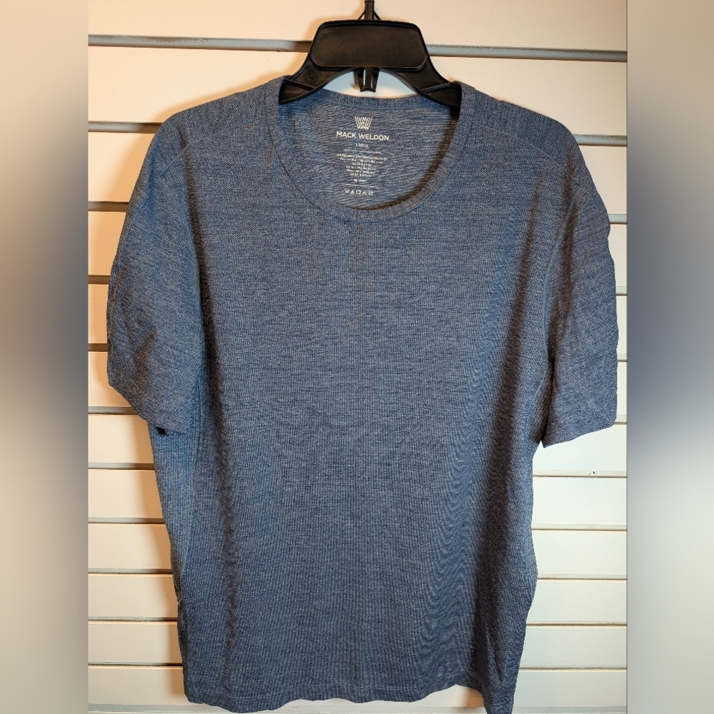 MACK WELDON Men’s Airknit Crewneck Short Sleeve Active T-Shirt Blue Large EUC